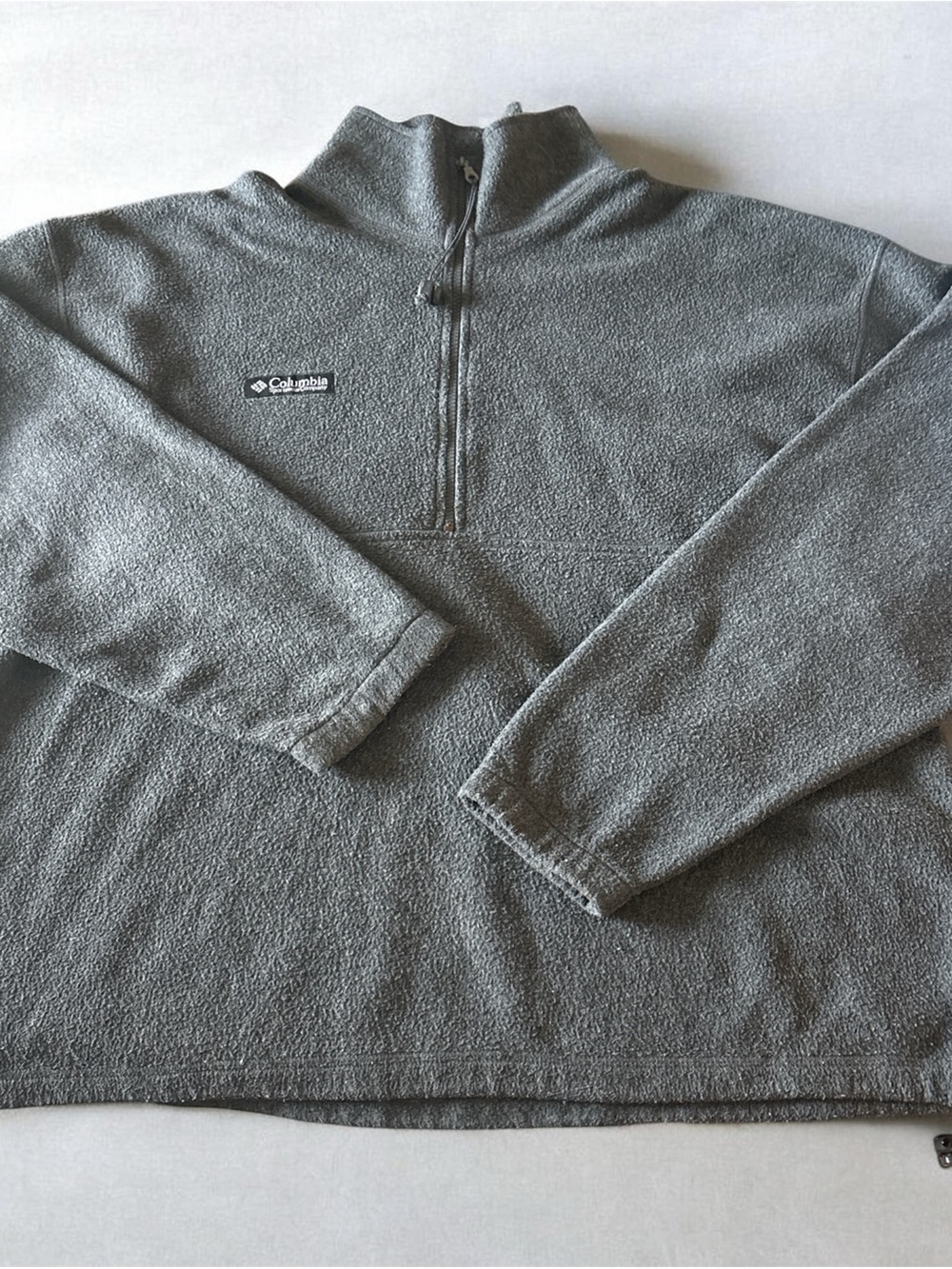 Columbia Men's Heather Gray Half-Zip Fleece Pullover Sz XL